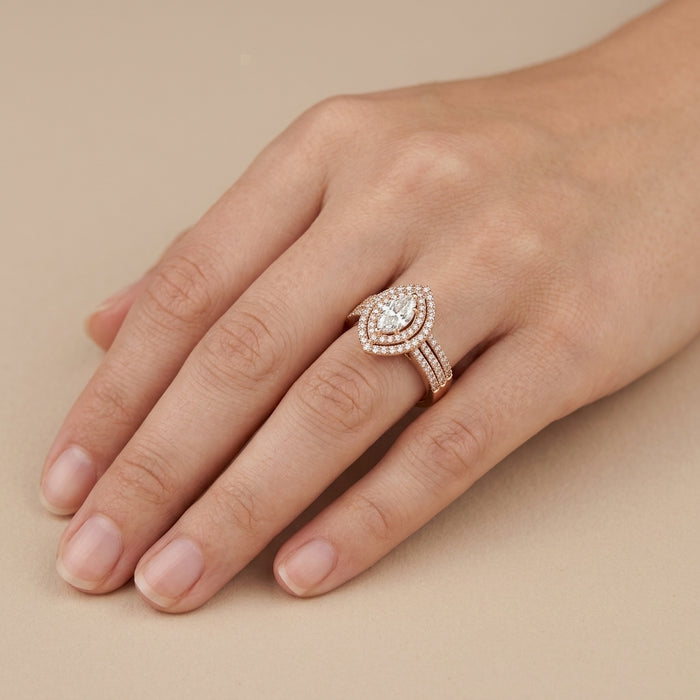 Bague solitaire halo