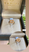 Bague Or Rose - Chevalière Étoile Pavée Zircons