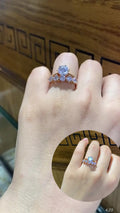 Bague Or Rose - Couronne Pavée Zircons