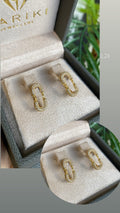 Boucles d'Oreilles Or - Anneau Ovale Pavé Zircons