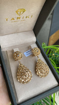 Boucles d'Oreilles Or - Chandelier Rosace Ciselée Pendantes