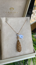 Collier Doré - Chaîne Fine & Pendentif Goutte Filigrane Pavé Zircons