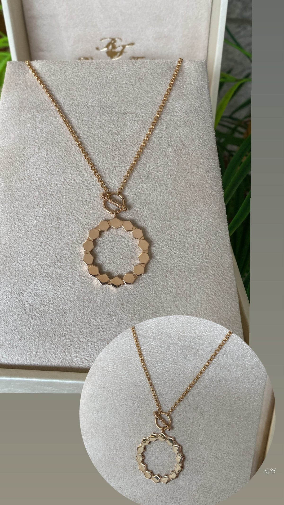 Collier Doré - Pendentif Cercle Ajouré Facetté