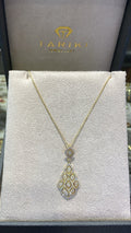 Collier Doré - Pendentif Losange Treillis Pavé Zircons