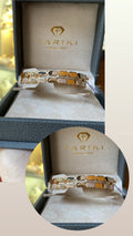 Duo de Bracelets Jonc Or Rose - Maillons Hexagonaux Pavés & Lisses