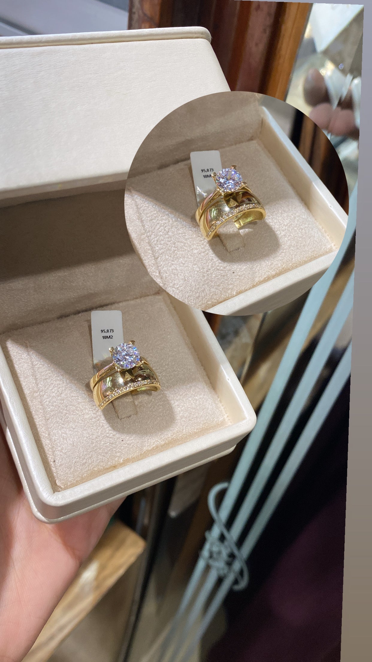 Set Bague Solitaire & Alliance Pavée Zircons