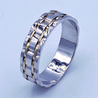 Bague Alliance Or Blanc - Motif Maille – or 18 carats | Tariki