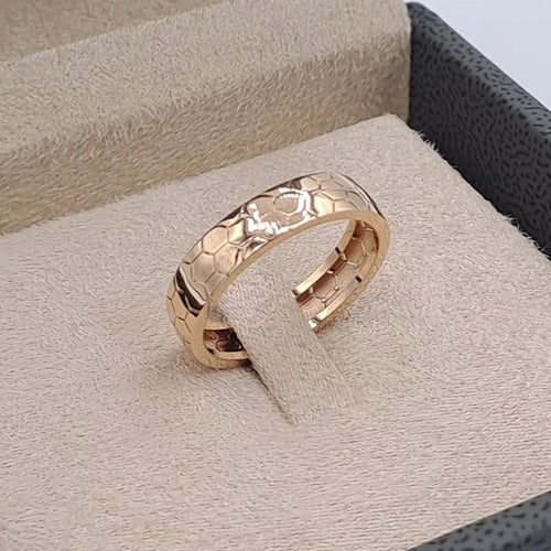 Bague Anneau Ciselé Or Rose – or 18 carats | Tariki