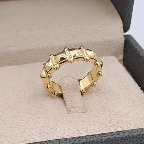 Bague Anneau Clouté Or Rose - Motif Clash – or 18 carats | Tariki