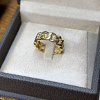 Bague Anneau Large Maille Cubaine Or Jaune – or 18 carats | Tariki