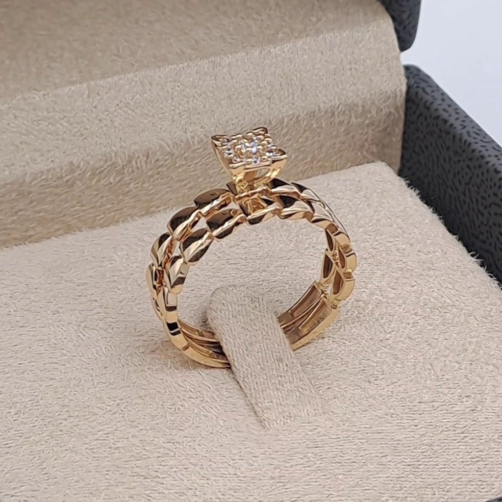 Bague Anneau Maille Cubaine Or Rose – or 18 carats | Tariki