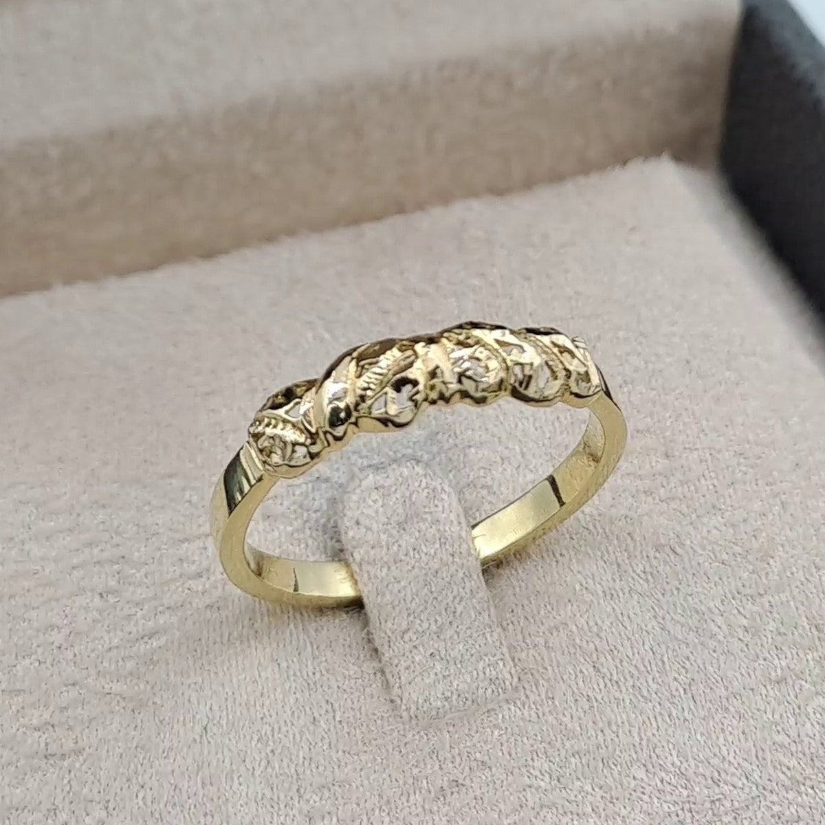 Bague Anneau Or Jaune - Motif Feuilles – or 18 carats | Tariki