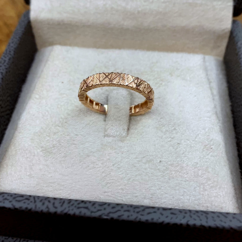 Bague Anneau Or Rose - Motif Ciselé – or 18 carats | Tariki