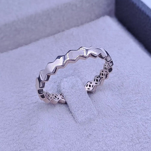 Bague Anneau Or Rose - Motif Losanges Ajourés – or 18 carats | Tariki