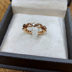 Bague Anneau Or Rose - Motif Maille Cubaine – or 18 carats | Tariki