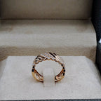 Bague Anneau Or Rose - Serti de Pierres, Motif Entrelacé – or 18 carats | Tariki