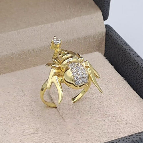 Bague Araignée Or Jaune - Sertie de Pierres – or 18 carats | Tariki
