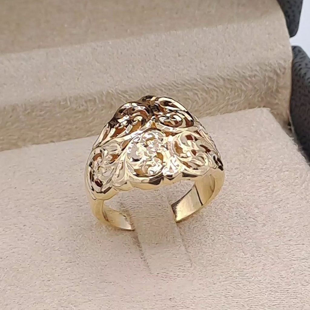 Bague Beldi Rosace Ajourée Or Jaune - Sertie de Pierres Synthétiques – or 18 carats | Tariki