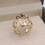 Bague Beldi Rosace Ajourée Or Jaune - Sertie de Pierres Synthétiques – or 18 carats | Tariki