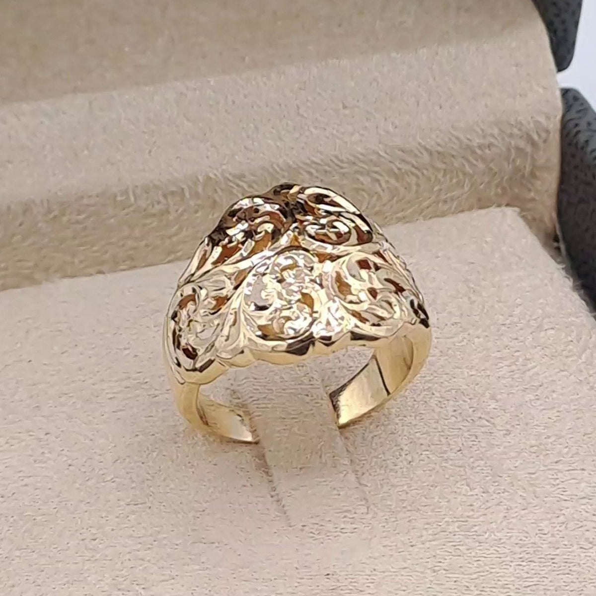 Bague Beldi Rosace Ajourée Or Jaune - Sertie de Pierres Synthétiques – or 18 carats | Tariki