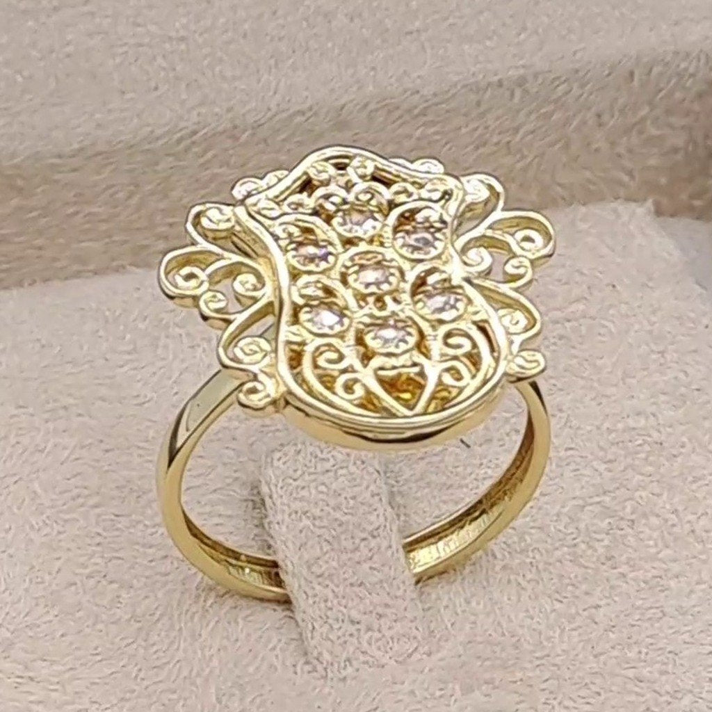 Bague Beldi Rosace Ajourée Or Jaune - Sertie de Pierres – or 18 carats | Tariki