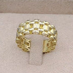 Bague Bombée Ajourée Motif Nid d'Abeille Or Jaune – or 18 carats | Tariki