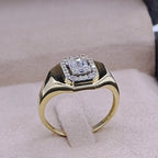Bague Chevalière Or Jaune - Chaton Carré Serti – or 18 carats | Tariki
