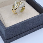 Bague Croisée Or Jaune - Sertie de Pierres – or 18 carats | Tariki