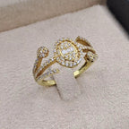 Bague Croisée Or Jaune - Sertie de Pierres – or 18 carats | Tariki