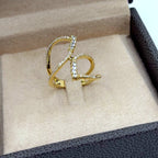 Bague Croisée Or Jaune - Sertie de Pierres – or 18 carats | Tariki