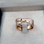Bague Croisée Or Rose - Motifs Cœurs Sertis – or 18 carats | Tariki