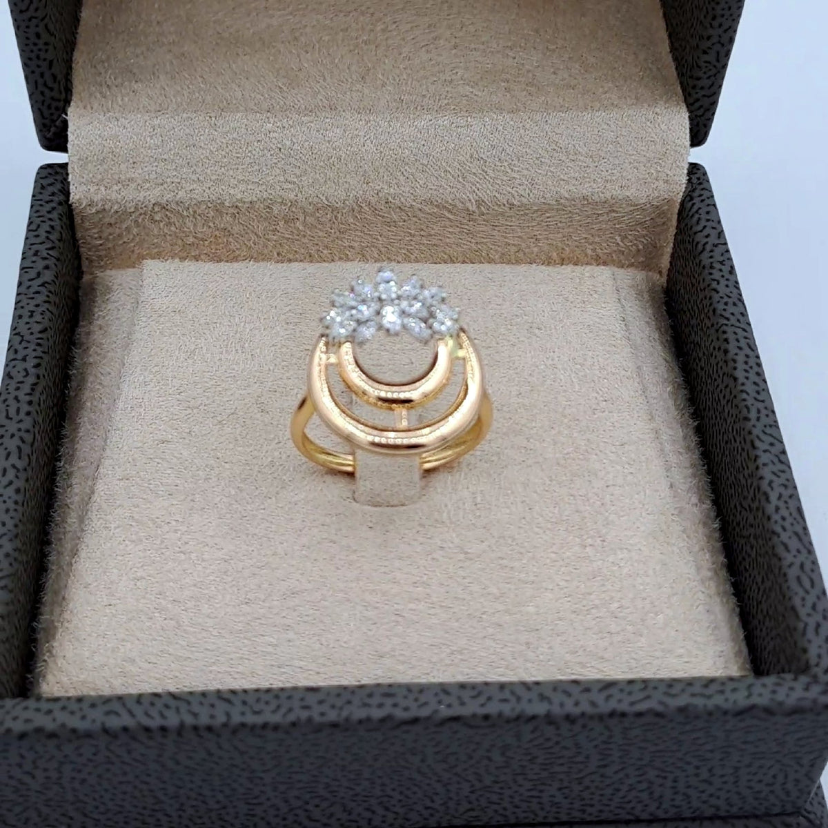 Bague Croissant Or Rose - Pavée de Pierres – or 18 carats | Tariki