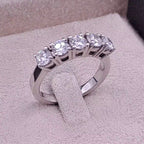 Bague Demi-Alliance Or Blanc - Sertie de Pierres – or 18 carats | Tariki