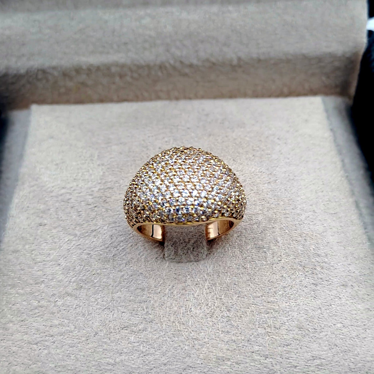 Bague Dôme Or Rose - Pavée de Pierres – or 18 carats | Tariki