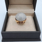 Bague Dôme Or Rose - Pavée de Pierres, Or Blanc – or 18 carats | Tariki