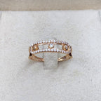 Bague Fine Or Rose - Sertie de Pierres, Motif Ajouré – or 18 carats | Tariki