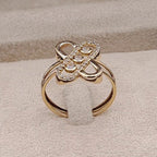 Bague Fleur Or Rose - Sertie de Pierres, Double Anneau – or 18 carats | Tariki