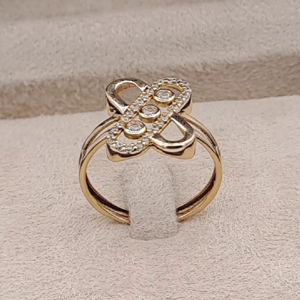 Bague Fleur Or Rose - Sertie de Pierres, Double Anneau – or 18 carats | Tariki