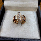 Bague Large Or Rose - Trois Plaques Ovales Serties, Pierres Mobiles – or 18 carats | Tariki