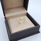 Bague Or Jaune - Chaton Carré Serti – or 18 carats | Tariki