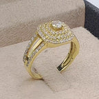 Bague Or Jaune - Chaton Carré Serti, Anneau Serti – or 18 carats | Tariki