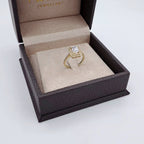 Bague Or Jaune - Chaton Carré Serti de Pierres – or 18 carats | Tariki