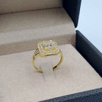 Bague Or Jaune - Chaton Rectangulaire Pavé, Pierres Baguettes – or 18 carats | Tariki