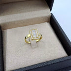 Bague Or Jaune - Chaton Rectangulaire Pierres Baguettes Serti – or 18 carats | Tariki