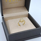 Bague Or Jaune - Chaton Rectangulaire Serti de Pierres – or 18 carats | Tariki