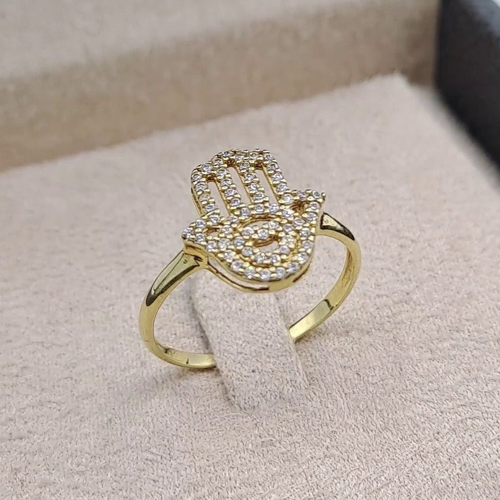 Bague Or Jaune - Main de Fatma Sertie de Pierres – or 18 carats | Tariki