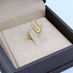 Bague Or Jaune - Motif Trombone Serti de Pierres – or 18 carats | Tariki
