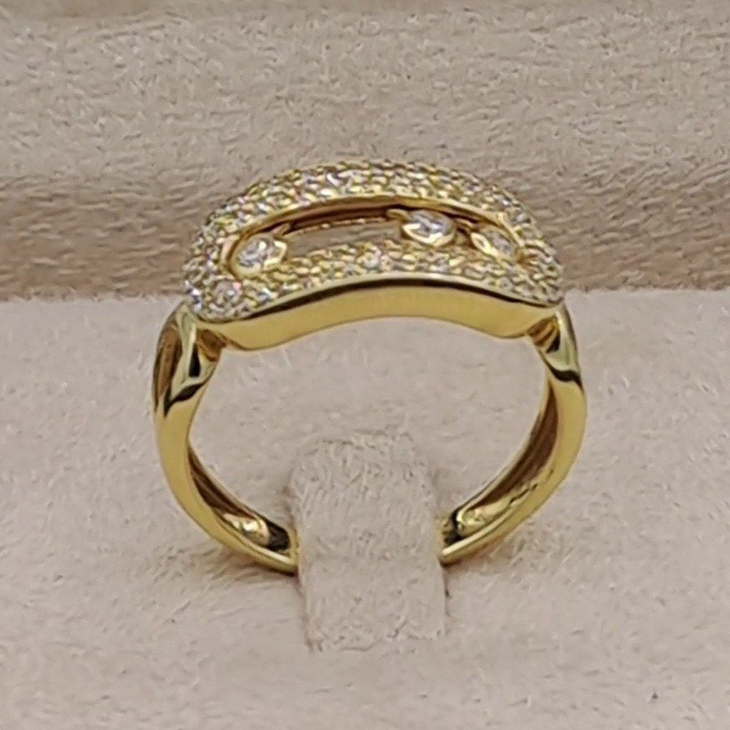 Bague Or Jaune - Ovale Serti, Pierre Mobile – or 18 carats | Tariki