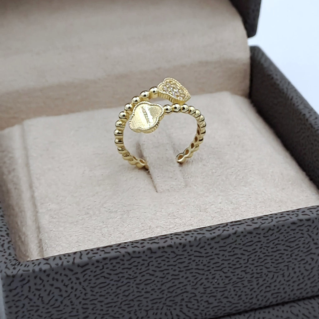 Bague Or Jaune - Trèfle Serti, Anneau Boules – or 18 carats | Tariki