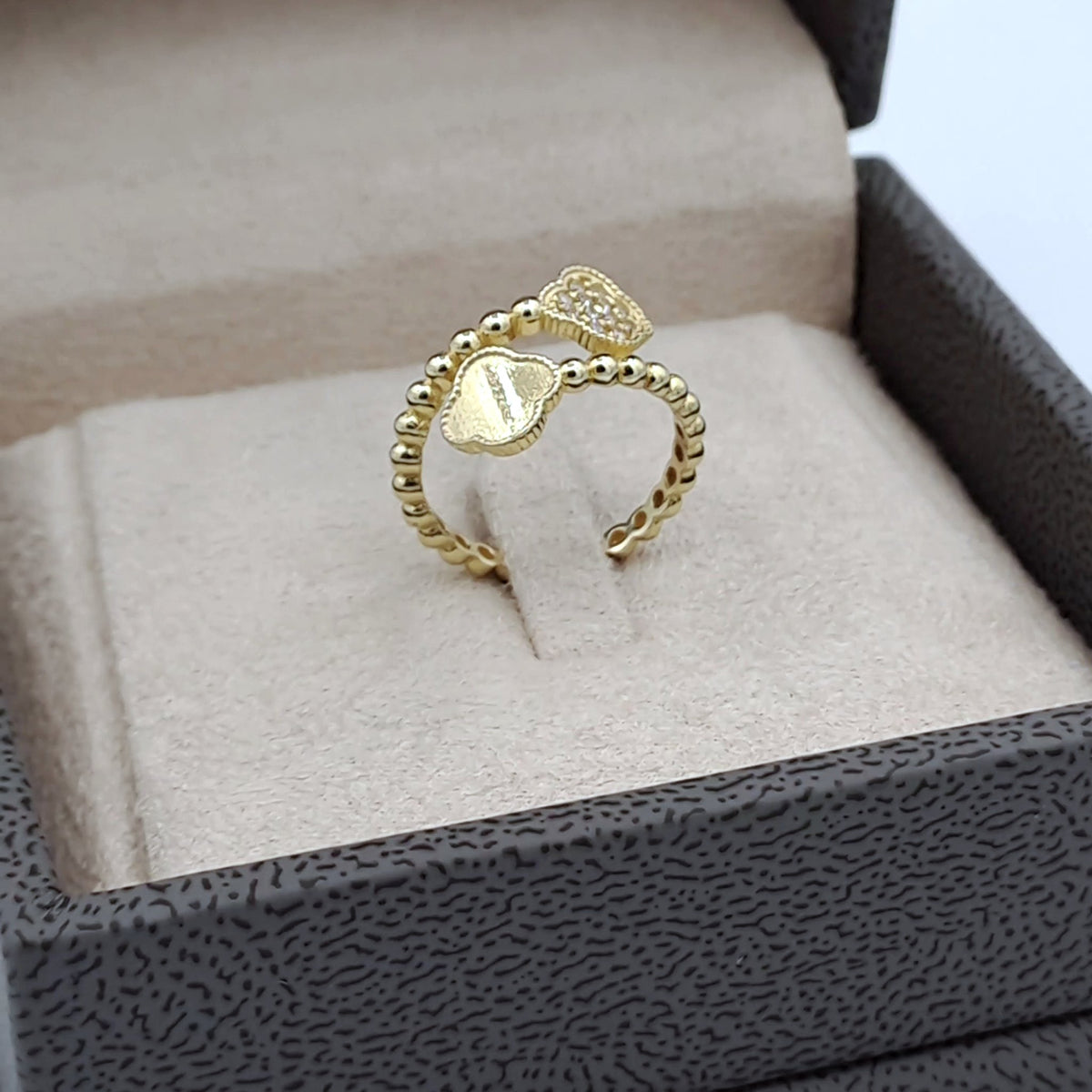 Bague Or Jaune - Trèfle Serti, Anneau Boules – or 18 carats | Tariki